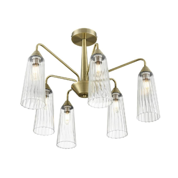 6584/6C MODERNI LN25 94 бронза/прозрачный, металл/стекло Люстра потолочная E14 6*40W 220V DOLIANA