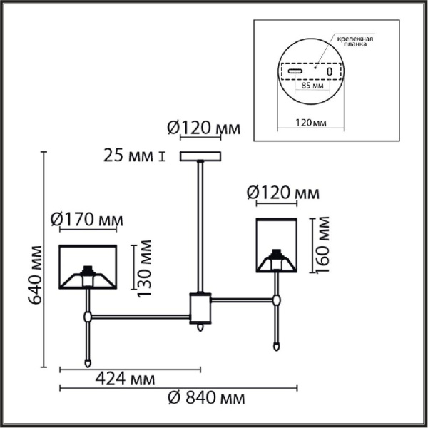6589/8C CLASSI LN25 60 хром/белый, металл/текстиль Люстра потолочная E14 8*40W 220V LATTI