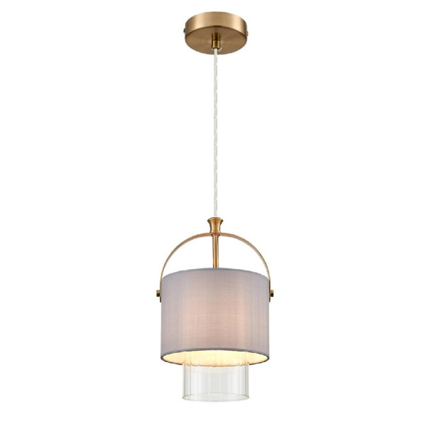 6592/1 MODERNI LN25 323 латунь/серый, металл/текстиль, стекло Подвес E14 1*40W 220V JANE