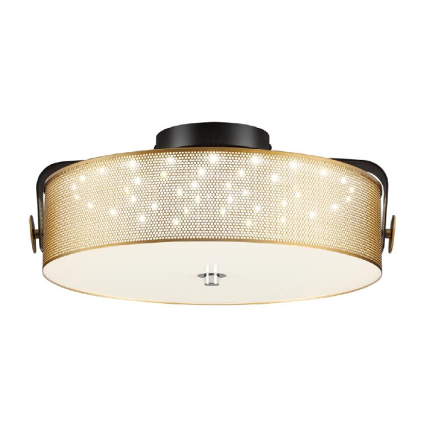 6597/40L LEDIO LN25 158 черный, античная латунь/античная латунь металл/металл, стекло Потолочный светильник LED 40W 4000К 220V DRUMY