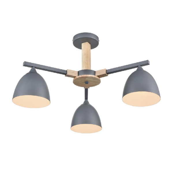 8096/3C MODERNI LN25 267 серый/серый металл, дерево/металл Люстра потолочная Е27 3*60W 220V COLANGE