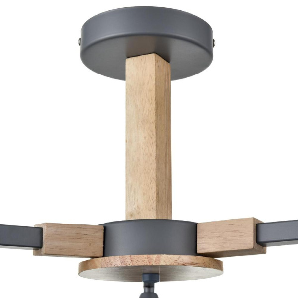 8096/3C MODERNI LN25 267 серый/серый металл, дерево/металл Люстра потолочная Е27 3*60W 220V COLANGE