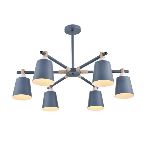 8098/6C MODERNI LN25 271 синий/синий металл, дерево/металл Люстра потолочная Е27 6*60W 220V ROSALINA