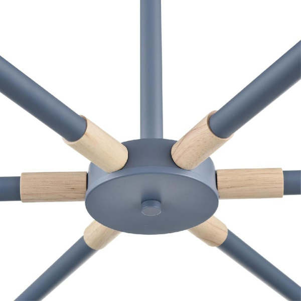 8098/6C MODERNI LN25 271 синий/синий металл, дерево/металл Люстра потолочная Е27 6*60W 220V ROSALINA