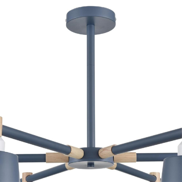 8098/6C MODERNI LN25 271 синий/синий металл, дерево/металл Люстра потолочная Е27 6*60W 220V ROSALINA