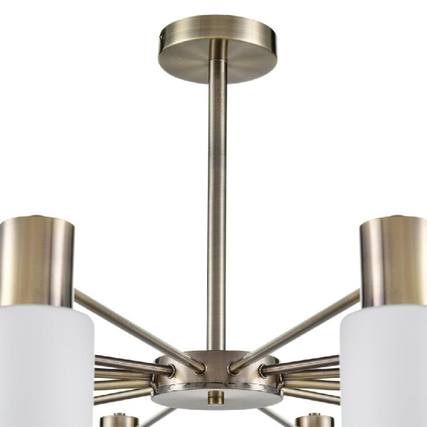 8100/12C COMFI LN25 73 бронза/белый металл/стекло Люстра потолочная Е14 12*40W 220V MAVE