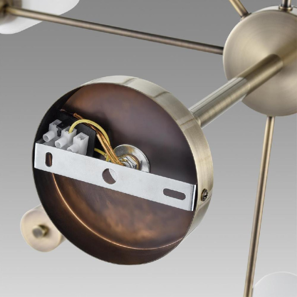 8100/12C COMFI LN25 73 бронза/белый металл/стекло Люстра потолочная Е14 12*40W 220V MAVE