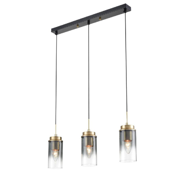 8101/3A COMFI LN25 325 черный/бронза металл/стекло Подвес Е14 3*40W 220V ISHA