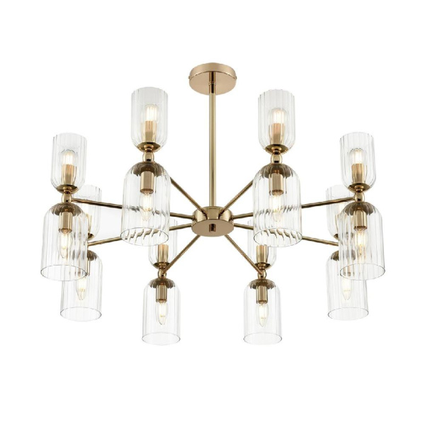 6586/16 MODERNI LN25 89 золото/прозрачный, металл/стекло Люстра подвесная E14 16*40W 220V KASSIA