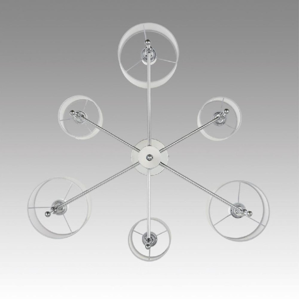 6589/6C CLASSI LN25 60 хром/белый, металл/текстиль Люстра потолочная E14 6*40W 220V LATTI