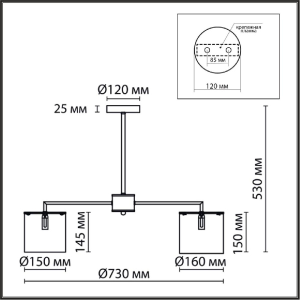 6591/6 CLASSI LN25 62 хром/белый, металл/текстиль Люстра подвесная E14 6*40W 220V SUNTORI