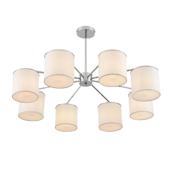 6591/8 CLASSI LN25 62 хром/белый, металл/текстиль Люстра подвесная E14 8*40W 220V SUNTORI