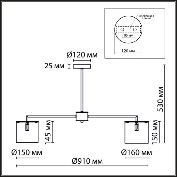 6591/8 CLASSI LN25 62 хром/белый, металл/текстиль Люстра подвесная E14 8*40W 220V SUNTORI