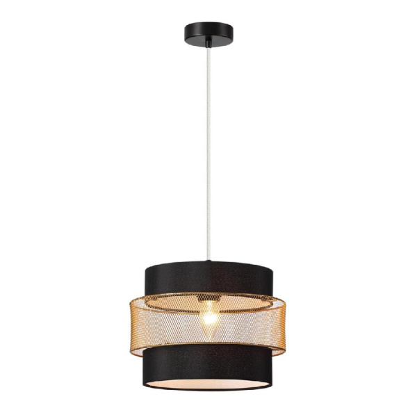 8003/1A MODERNI LN25 161 черный/черный, золотой металл/металл, текстиль Подвес Е27 60W 220V ANIMAISA