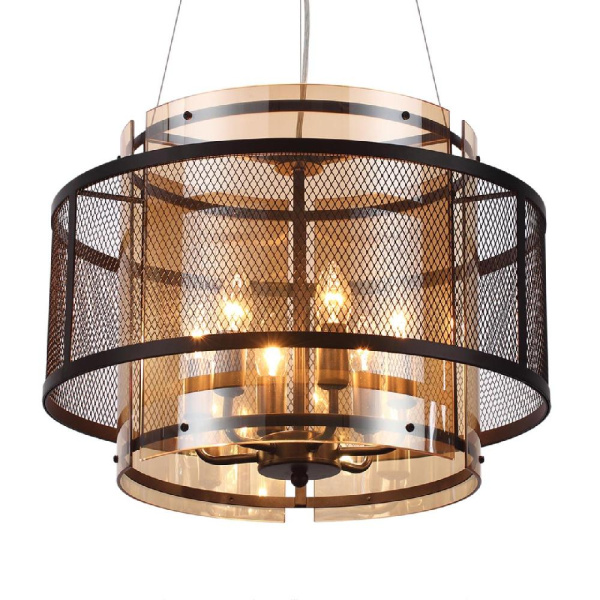 8007/6 MODERNI LN25 251 черный/черный, золотой металл/металл, стекло Люстра подвесная Е14 6*40W 220V Zarina