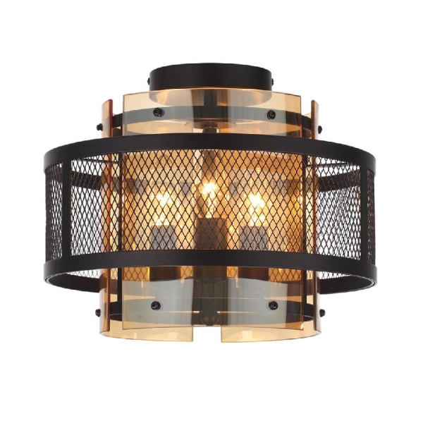 8007/3C MODERNI LN25 251 черный/черный, золотой металл/металл, стекло Потолочный светильник Е14 3*40W 220V Zarina