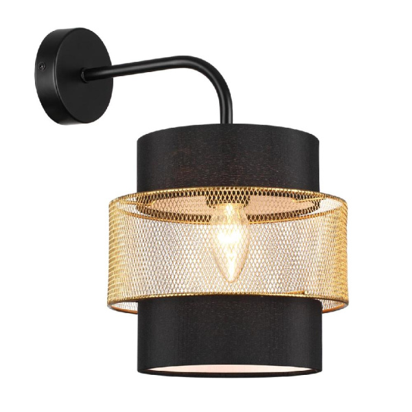 8003/1W MODERNI LN25 161 черный/черный, золотой металл/металл, текстиль Бра Е27 60W 220V ANIMAISA