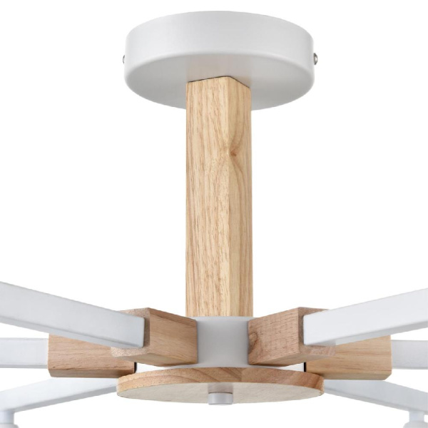 8095/6C MODERNI LN25 268 белый/белый металл, дерево/металл Люстра потолочная Е27 6*60W 220V COLANGE