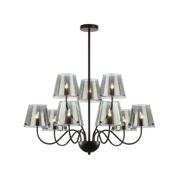 6570/9C MODERNI LN25 103 черный/дымчатый/металл/стекло Люстра потолочная G9 9*20W 220V SMOKY