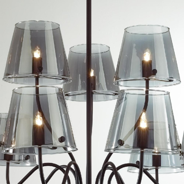 6570/9C MODERNI LN25 103 черный/дымчатый/металл/стекло Люстра потолочная G9 9*20W 220V SMOKY