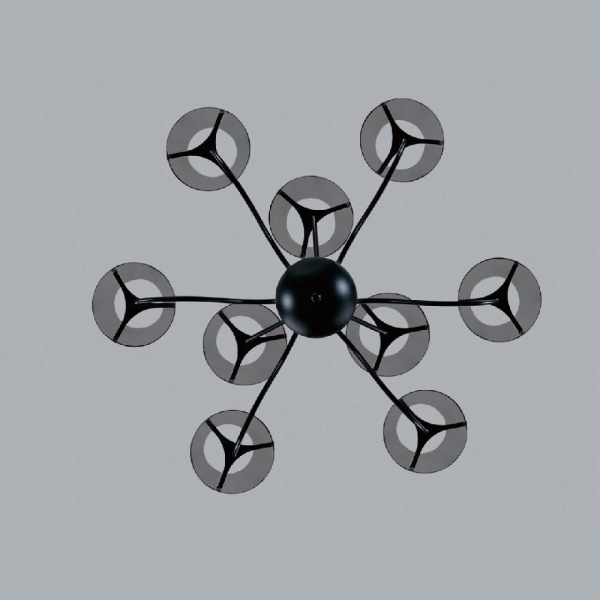 6570/9C MODERNI LN25 103 черный/дымчатый/металл/стекло Люстра потолочная G9 9*20W 220V SMOKY