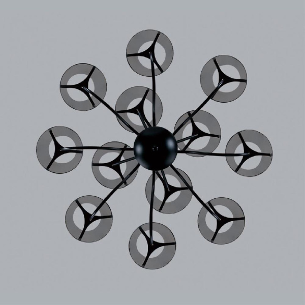 6570/12C MODERNI LN25 104 черный/дымчатый/металл/стекло Люстра потолочная G9 12*20W 220V SMOKY