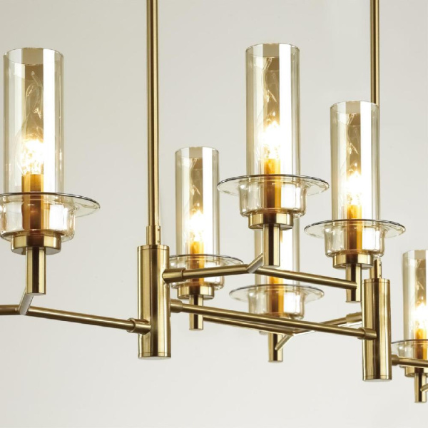 6554/8C CLASSI LN25 28 бронза/коньячный/металл/стекло Люстра потолочная E14 8*40W 220V MADONNA