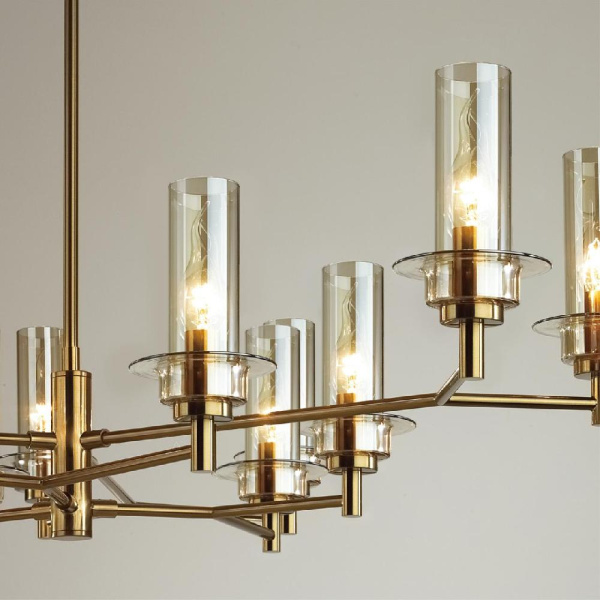 6554/12C CLASSI LN25 28 бронза/коньячный/металл/стекло Люстра потолочная E14 12*40W 220V MADONNA