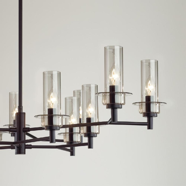 6555/12C CLASSI LN25 30 черный/дымчатый/металл/стекло Люстра потолочная E14 12*40W 220V MADONNA