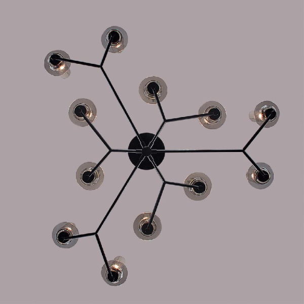 6555/12C CLASSI LN25 30 черный/дымчатый/металл/стекло Люстра потолочная E14 12*40W 220V MADONNA