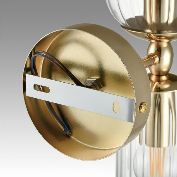 6586/2W MODERNI LN25 89 золото/прозрачный, металл/стекло Бра E14 2*40W 220V KASSIA