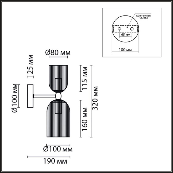 6586/2W MODERNI LN25 89 золото/прозрачный, металл/стекло Бра E14 2*40W 220V KASSIA