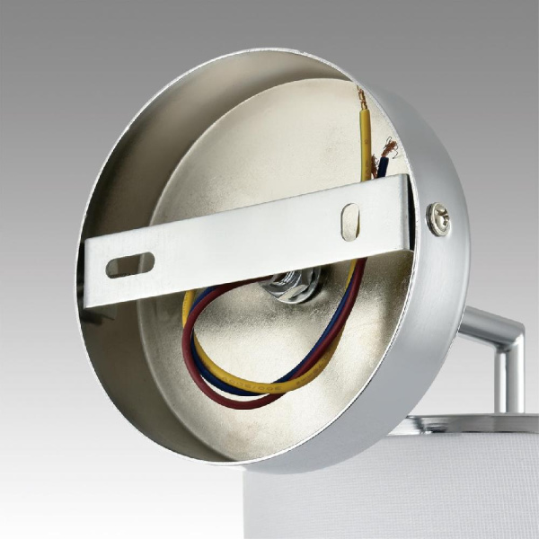 6591/1W CLASSI LN25 62 хром/белый, металл/текстиль Бра E14 1*40W 220V SUNTORI