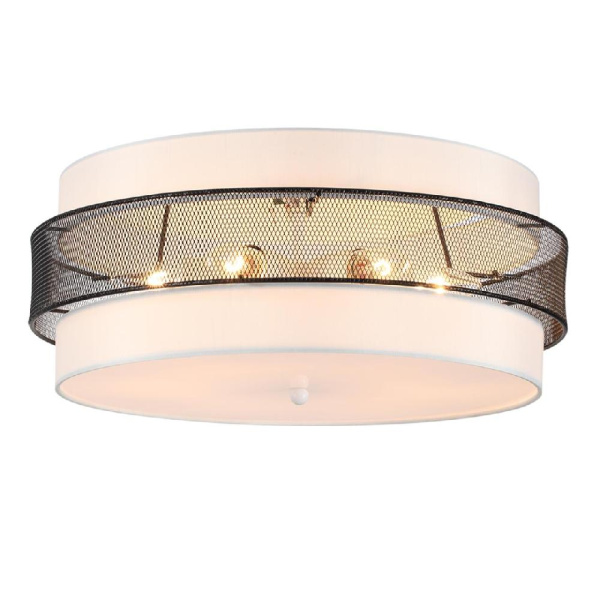 8002/6C MODERNI LN25 159 белый, черный металл/металл, текстиль Потолочный светильник Е27 6*60W 220V ANIMAISA