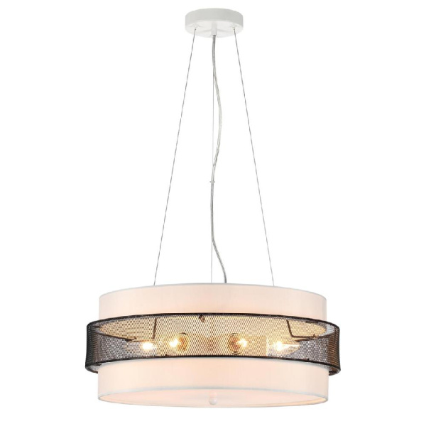 8002/6C MODERNI LN25 159 белый, черный металл/металл, текстиль Потолочный светильник Е27 6*60W 220V ANIMAISA