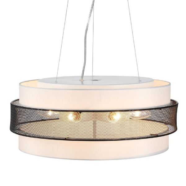 8002/6C MODERNI LN25 159 белый, черный металл/металл, текстиль Потолочный светильник Е27 6*60W 220V ANIMAISA