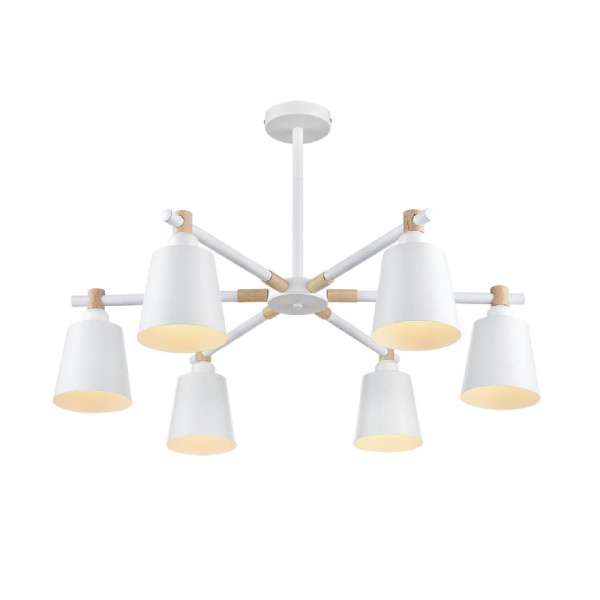 8097/6C MODERNI LN25 269 белый/белый металл, дерево/металл Люстра потолочная Е27 6*60W 220V ROSALINA