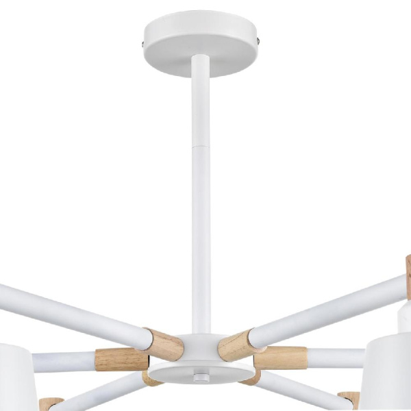 8097/6C MODERNI LN25 269 белый/белый металл, дерево/металл Люстра потолочная Е27 6*60W 220V ROSALINA