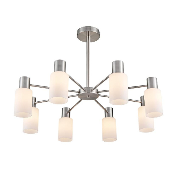 8099/8C COMFI LN25 75 никель/белый металл/стекло Люстра потолочная Е14 8*40W 220V MAVE