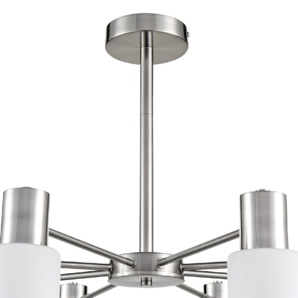 8099/8C COMFI LN25 75 никель/белый металл/стекло Люстра потолочная Е14 8*40W 220V MAVE