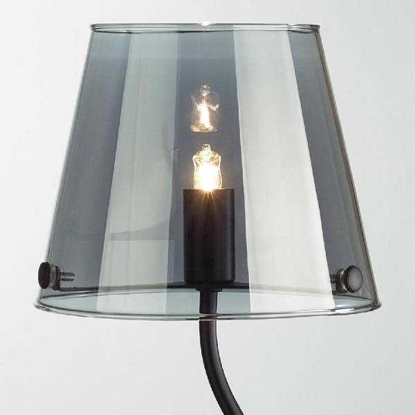 6570/1T MODERNI LN25 103 черный/дымчатый/металл/стекло Настольная лампа G9 1*20W 220V SMOKY