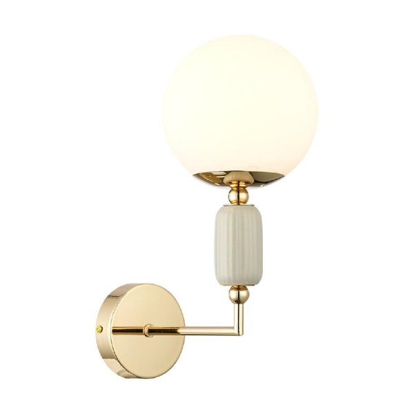 6580/1W CLASSI LN25 53 французское золото, серый/белый металл, керамика/стекло Настенный светильник E14 1*40W 220V VIVIEN