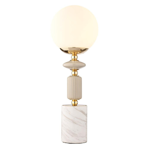 6580/1T CLASSI LN25 53 французское золото, серый/белый металл, керамика/стекло Лампа настольная E14 1*40W 220V VIVIEN