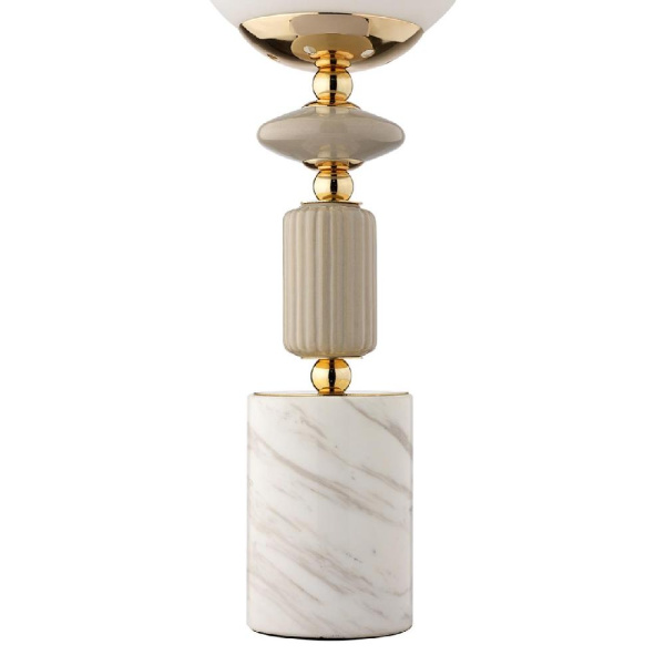 6580/1T CLASSI LN25 53 французское золото, серый/белый металл, керамика/стекло Лампа настольная E14 1*40W 220V VIVIEN