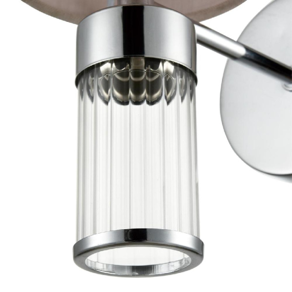 6585/1W MODERNI LN25 56 хром/бежевый, металл/текстиль, стекло Бра E14 1*40W 220V ARNIKA