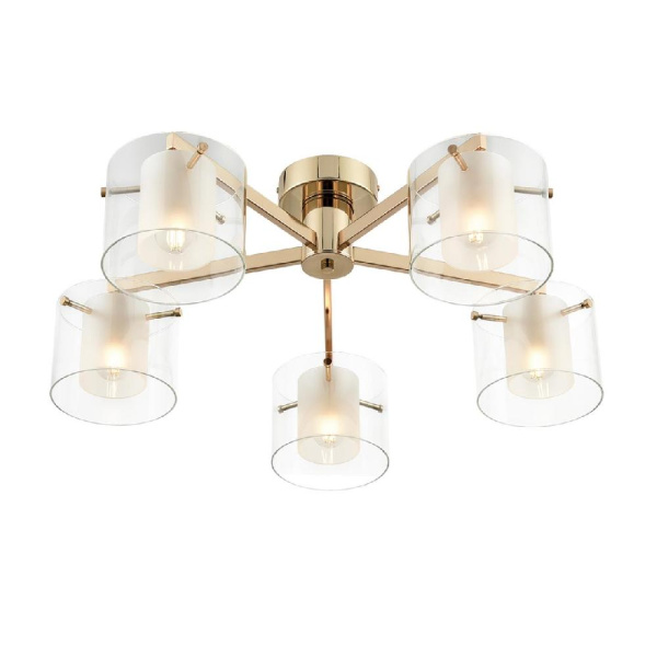 6587/5C MODERNI LN25 91 золото/прозрачный, металл/стекло Люстра потолочная E14 5*40W 220V VERDI