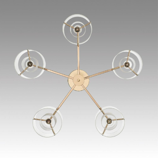 6587/5C MODERNI LN25 91 золото/прозрачный, металл/стекло Люстра потолочная E14 5*40W 220V VERDI