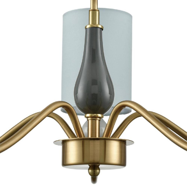 6590/5 CLASSI LN25 57 латунь/мятный зеленый, металл, керамика/текстиль Люстра подвесная E14 5*40W 220V ANRI