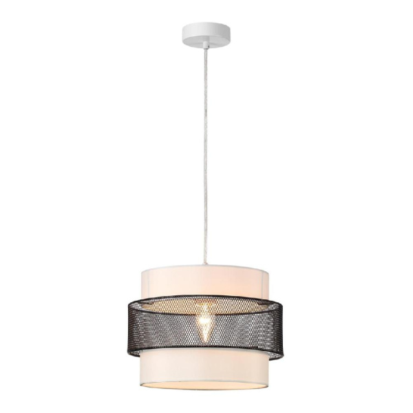 8002/1A MODERNI LN25 159 белый, черный металл/металл, текстиль Подвес Е27 60W 220V ANIMAISA