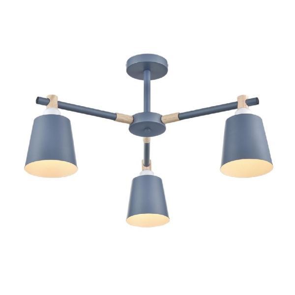 8098/3C MODERNI LN25 271 синий/синий металл, дерево/металл Люстра потолочная Е27 3*60W 220V ROSALINA